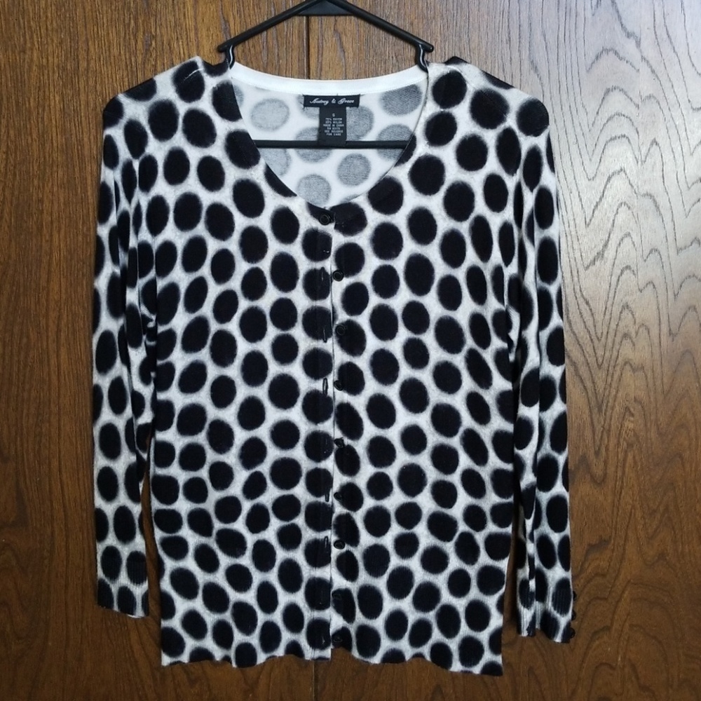 Audrey & Grace Black and White Cardigan
